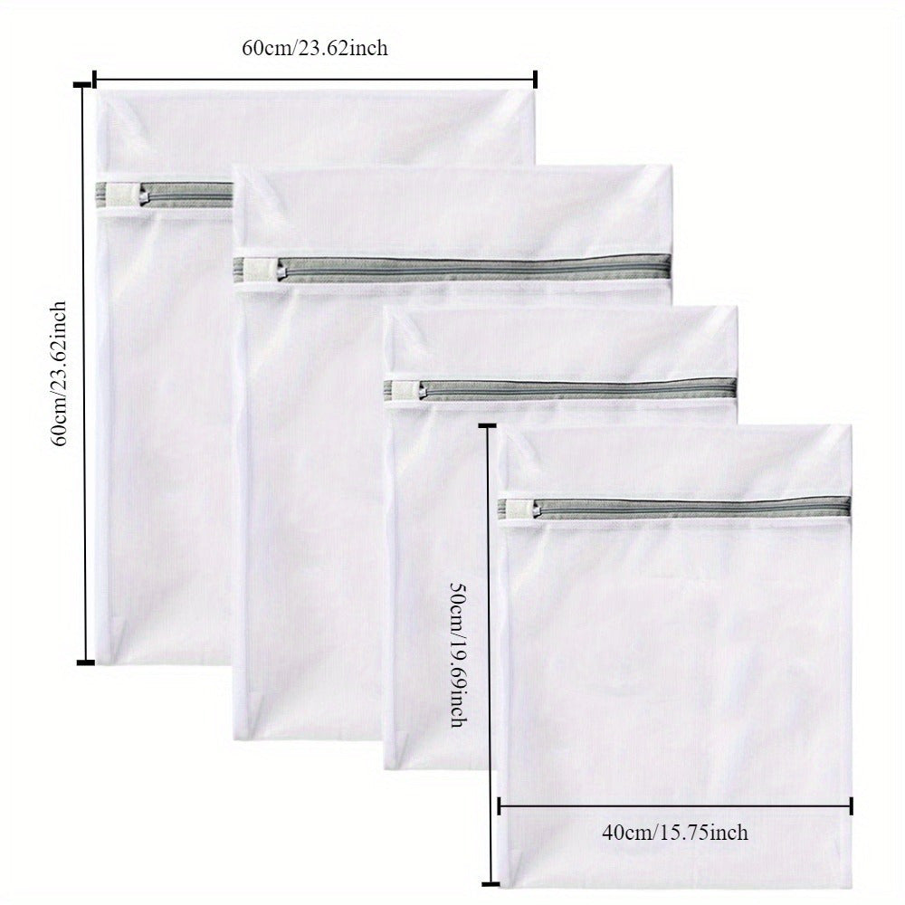 4pcs Premium Mesh Laundry Bags with Durable Zipper - Breathable & Rust-Proof for Delicates, Bras, Socks - Versatile Sizes, Ideal for Efficient Washing, Laundry Room Accessories, Laundry Bags
